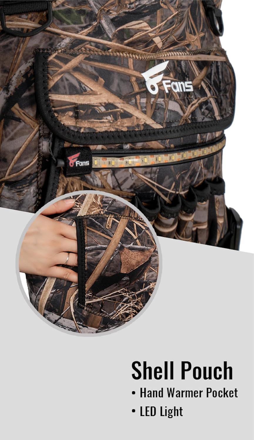 8 Fans Hunting Waders with 1000G Insulation Rubber Boots, Neoprene Chest Wader, Waterproof Bootfoot Waders for Men & Women - Image 4