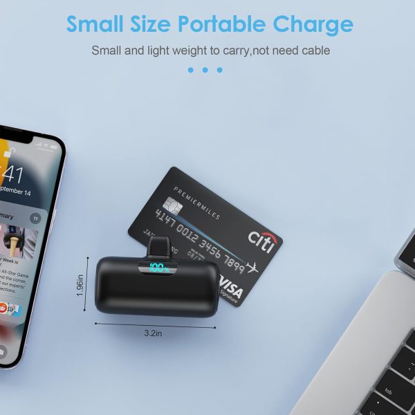 Small Portable Charger for iPhone,Upgraded 5000mAh PD Fast Charging Power Bank,Mini Battery Pack Backup Charger Compatible with iPhone 14/14 Pro Max/13/13 Pro/12 Pro/11/XS/XR/X/8/7/6 etc-Black - Image 5