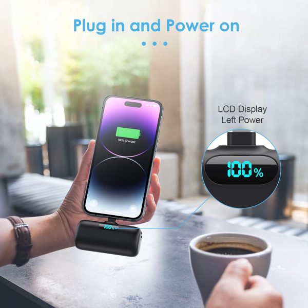 Small Portable Charger for iPhone,Upgraded 5000mAh PD Fast Charging Power Bank,Mini Battery Pack Backup Charger Compatible with iPhone 14/14 Pro Max/13/13 Pro/12 Pro/11/XS/XR/X/8/7/6 etc-Black - Image 6
