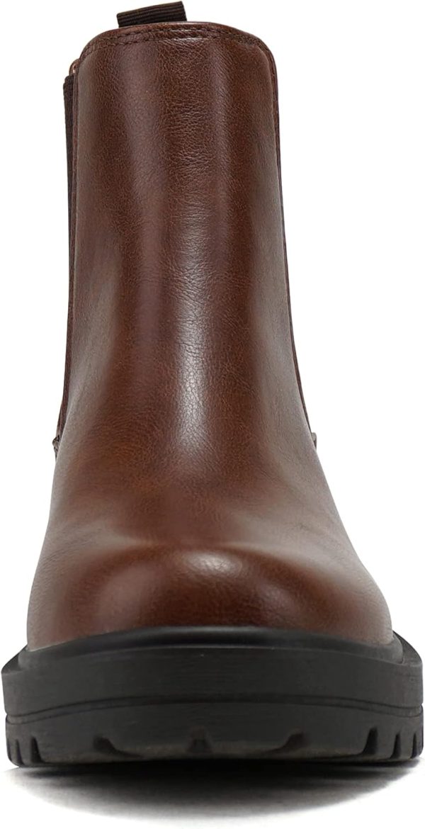 Soda Pilot ~ Women Lug Sole Low Heel Chelsea Fashion Ankle Bootie w/Double Elastic Gore - Image 3